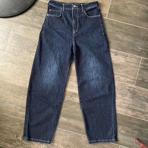 Pilcro High Wasted Trouser Jean, Wide Leg, Ankle Length Size 27